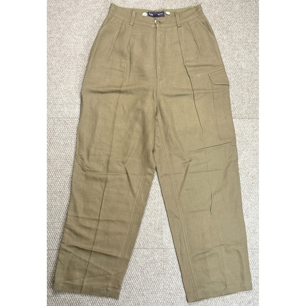 Ralph Lauren Purple Label Women's Green Cargo Button Fly Dress Pants Size 8